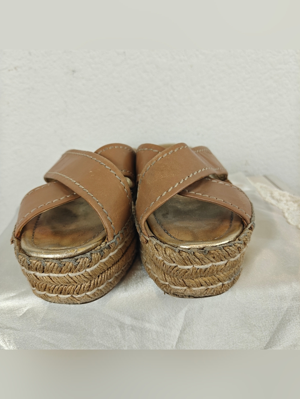 Prada Colorblock Leather Espadrille Platform Sandals | Euro Chic Statement 6.5 - Picture 9 of 13